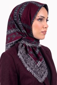 Yasemin Desenli Flamlı Dimi Eşarp 6532-29