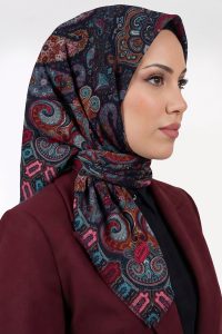 Yasemin Desenli Flamlı Dimi Eşarp 6537-16