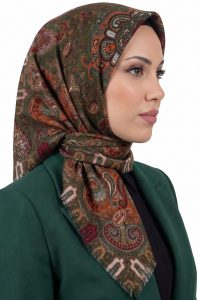 Yasemin Desenli Flamlı Dimi Eşarp 6537-7