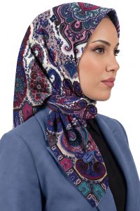 Yasemin Desenli Flamlı Dimi Eşarp 6537-14