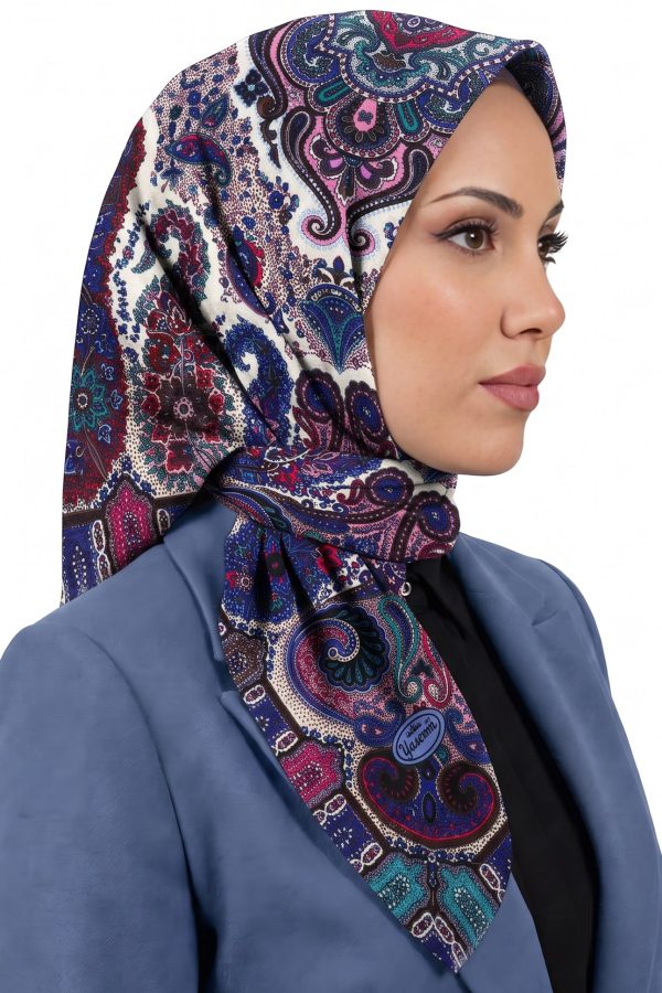 Yasemin Desenli Flamlı Dimi Eşarp 6537-14