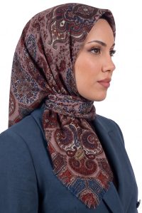 Yasemin Desenli Flamlı Dimi Eşarp 6537-3