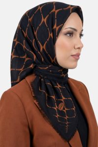 Yasemin Desenli Flamlı Dimi Eşarp 6535-13