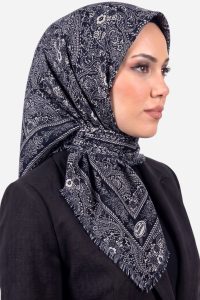 Yasemin Desenli Flamlı Dimi Eşarp 6536-17