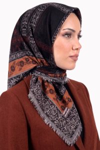 Yasemin Desenli Flamlı Dimi Eşarp 6532-16