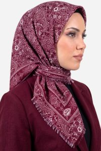 Yasemin Desenli Flamlı Dimi Eşarp 6536-9