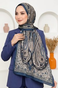 Ebruli Organik Pamuk Soft Şal 6045-17