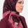 Yasemin Desenli Flamlı Dimi Eşarp 6534-4