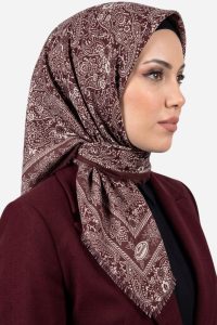 Yasemin Desenli Flamlı Dimi Eşarp 6536-10