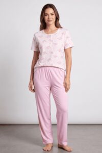 Düğmeli Battal Pijama Takımı 20121-1