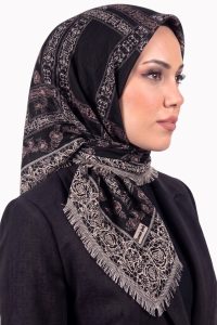 Yasemin Desenli Flamlı Dimi Eşarp 6532-2