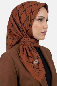 Yasemin Desenli Flamlı Dimi Eşarp 6535-14