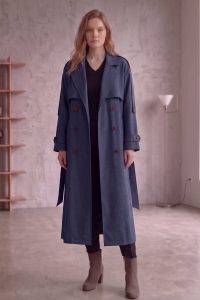Astarlı Oversize Uzun Trençkot 20124-4