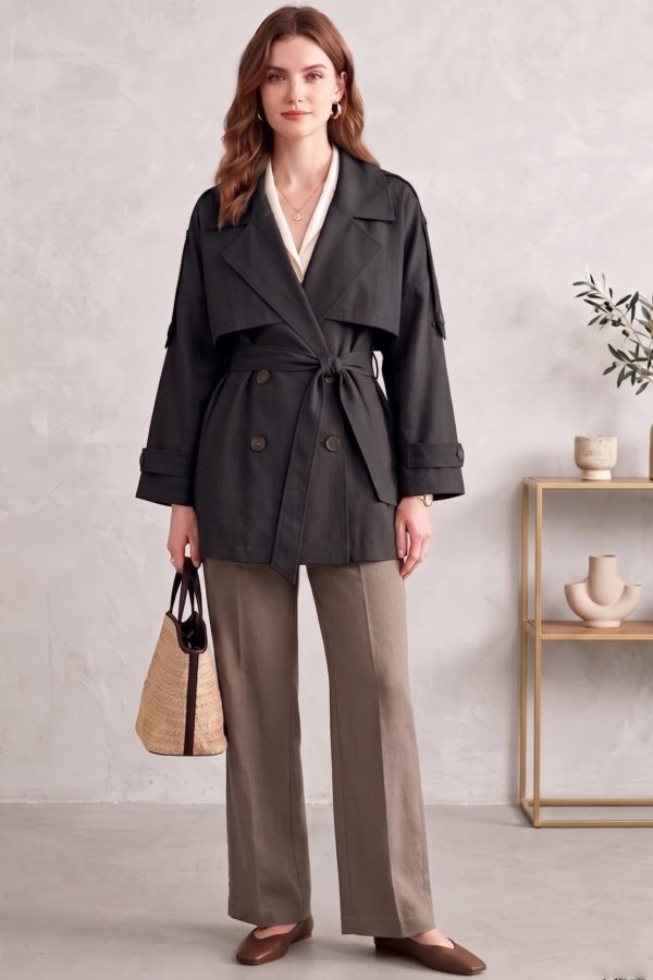 31003d0dfbeb4481b6db59feccab8844.jpg Astarlı Oversize Kısa Trençkot 20125-1