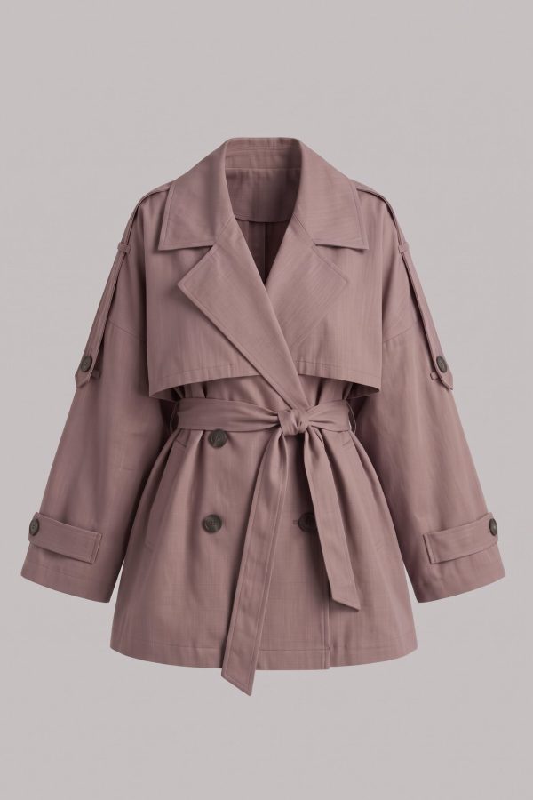 42e51520c952448198d32b12acd20d91.jpg Astarlı Oversize Kısa Trençkot 20125-5