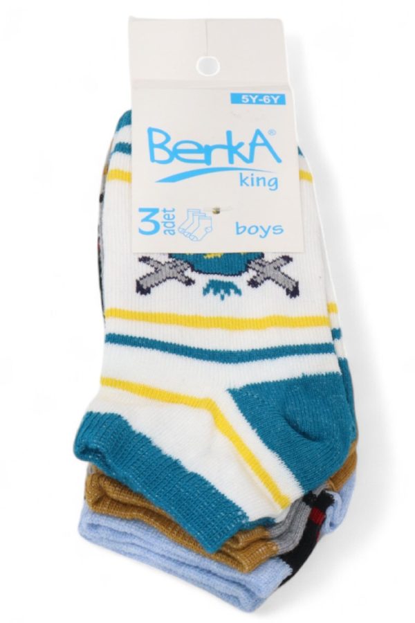 6a43491b212843fea0a6db959bea944b.jpg Erkek 3 Lü Patik Çocuk Çorap (5-6 Yaş) 9409-17