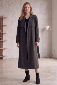 Astarlı Oversize Uzun Trençkot 20124-1